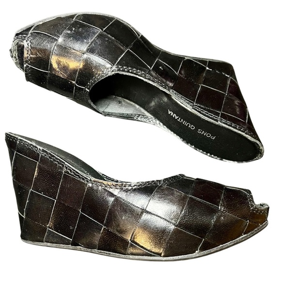 Pons Quintana Fatima Leather Wedge Mules (39) - Picture 2 of 9